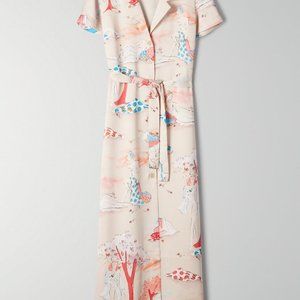 NWT Wilfred Shirt Dress in Champagne/Cornflower